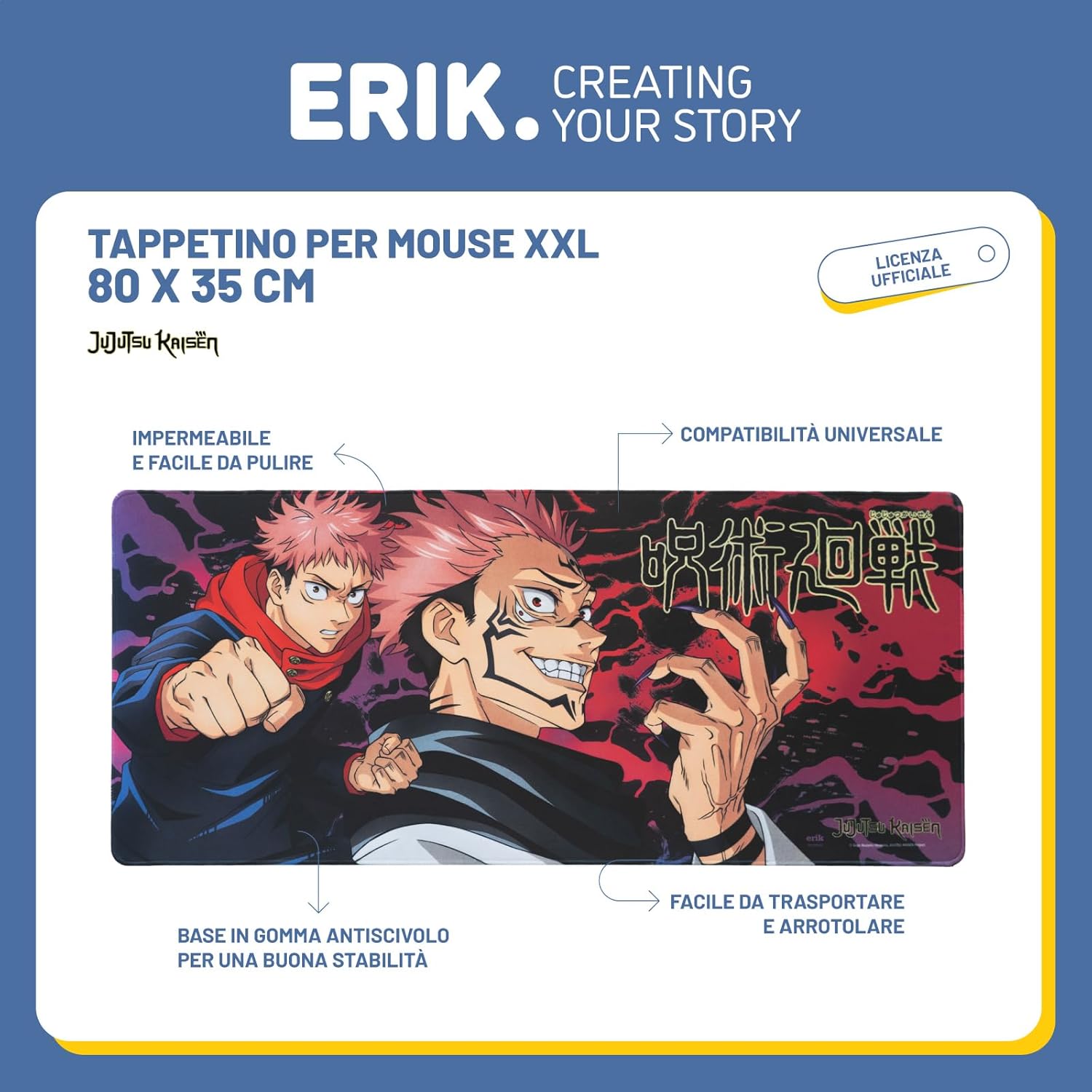 Jujutsu Kaisen: Erik (Deskmat Xl / Tappetino Per Mouse)