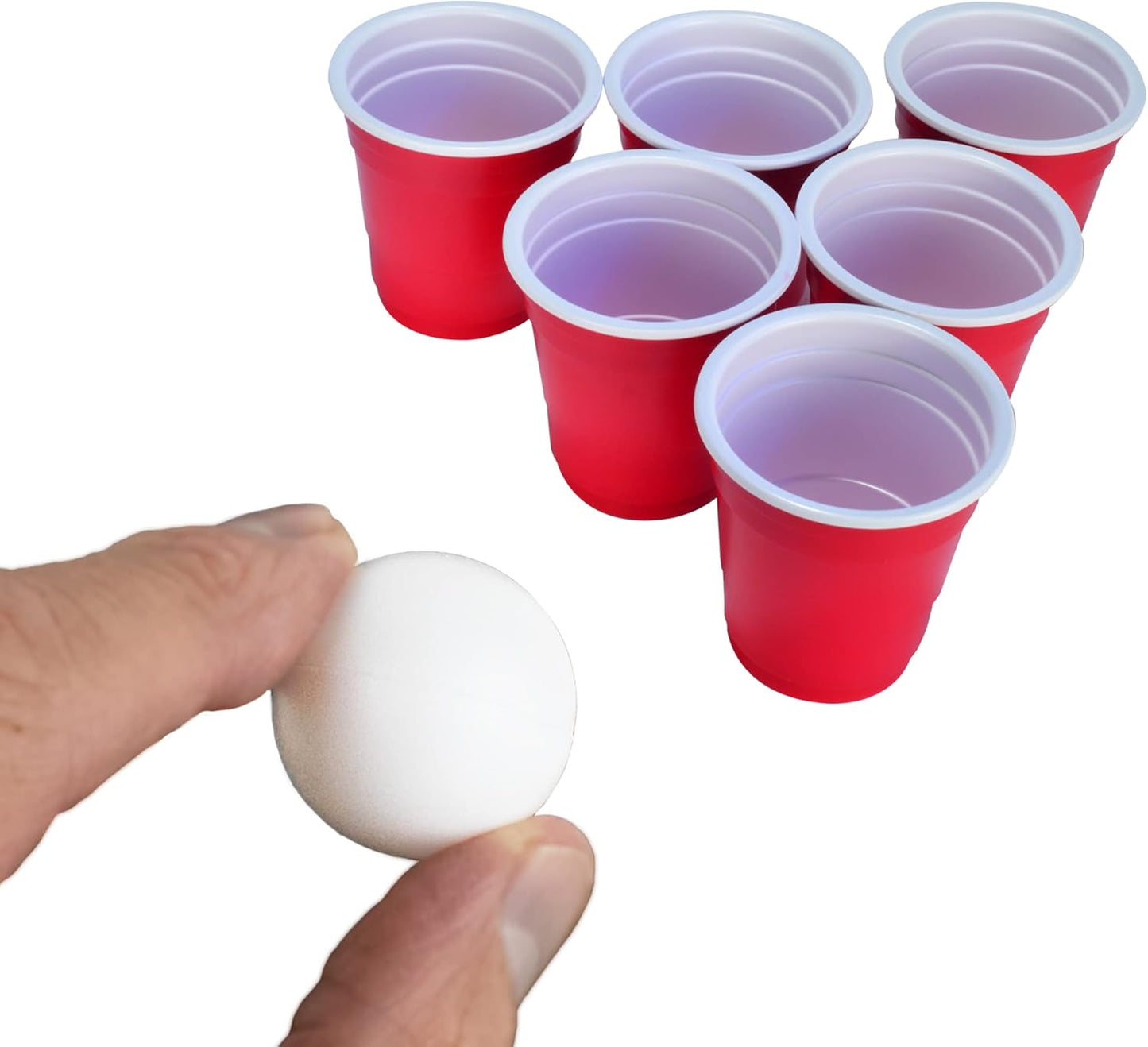 Worlds Smallest Beer Pong Miniature Red Beer Pong 1-2 Players Indoor Science Plastic No Batteries Required Adult 4 Balls 12 Cups