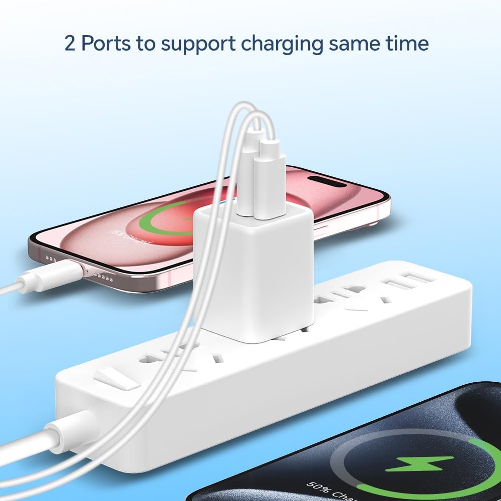CONCEPTRONIC PD GaN 2 Port 33W USB Charger with 3 in 1 Charging Cable, USB-C x 1, USB-A x 1, QC 3.0, PPS