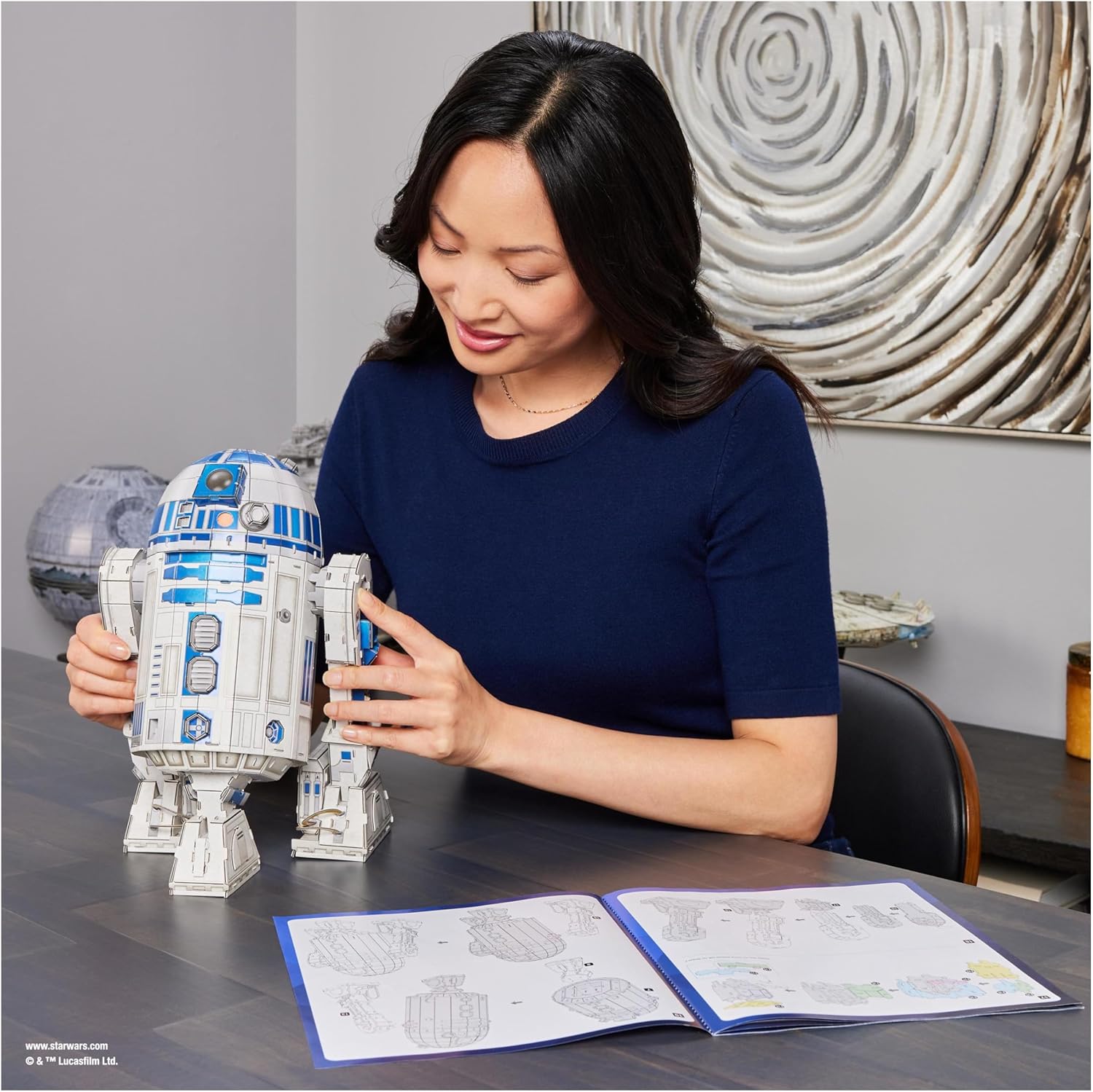 4D Build 6069817 R2-D2 Craft Cardboard, 201 Pieces, Star Wars Toy, Table Decoration, Building Toy, 3D Model Kit for Adults and Teenagers