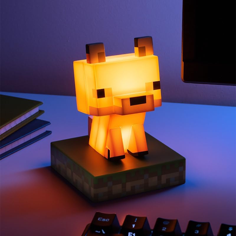 Paladone Minecraft Officially Licensed Fox Free Standing Desk Light, Gaming Room Decor and Merchandise for Boys and Girls, Nightlight Gift Accessory for Playroom and Bedroom