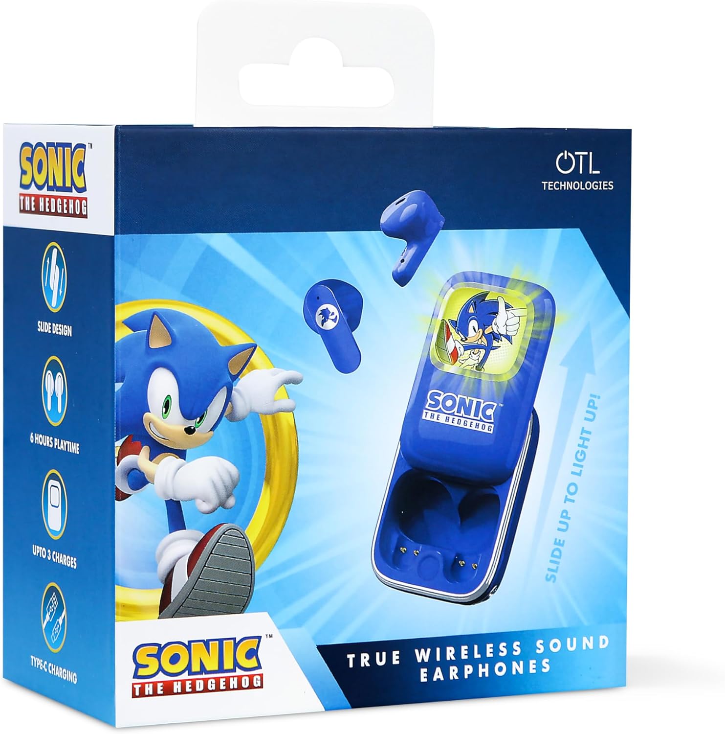 OTL Technologies Sonic The Hedgehog Slide TWS Earphones with Charging Case