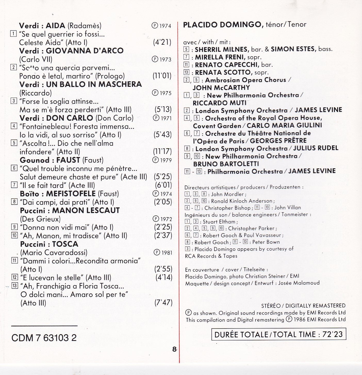 Placido Domingo-Operatic Arias & Scenes
