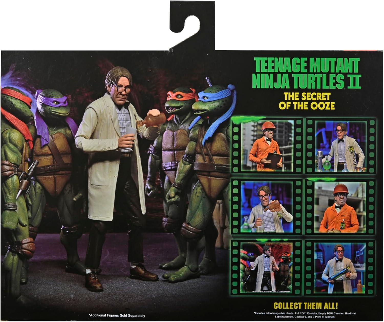 NECA Teenage Mutant Ninja Turtles 2: Secret of the Ooze - Actionfiguren im Maßstab 1:7, Laborkittel Professor Perry und Gefahrgutanzug Professor Perry 2-Figuren-Set
