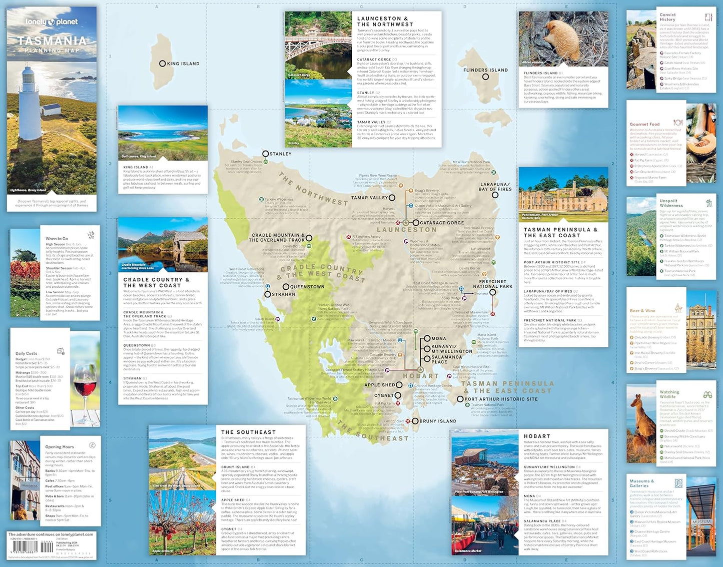 Lonely Planet Tasmania Planning Map