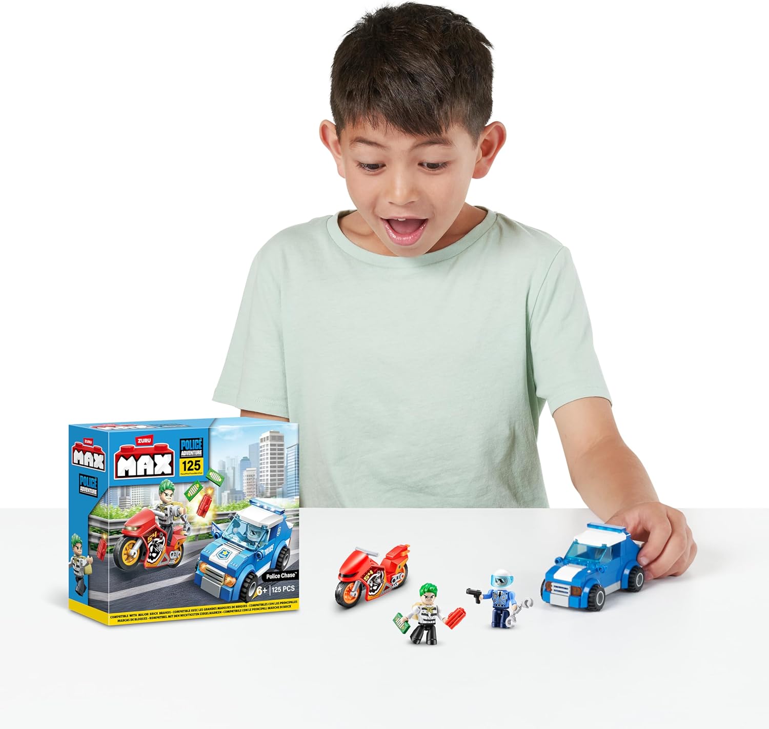 Max Build More 83164 Max Adventure Playset, Police Chase (121 pieces), Small (125 Blocks