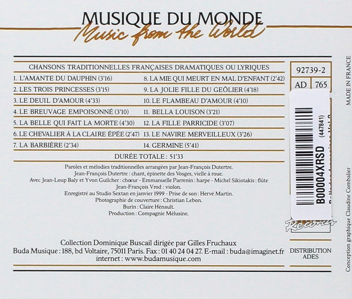 Jean-Francois Dutertre - Ballades Francaises (Volume 2