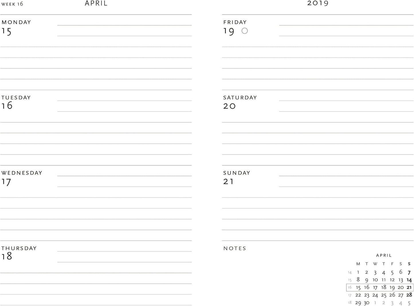 Paperblanks dayplanners 2019 Azure Slim Horizontal de4901 – 2 English