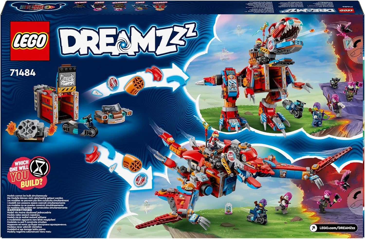 LEGO DREAMZzz 2-in-1 Cooper’s Robot Dinosaur C-Rex Set, T. rex Dino Action Figure Rebuilds into a Cool Pterodactyl Toy for 9 Plus Year Old Boys and Girls, Creative Birthday Gift for Kids 71484
