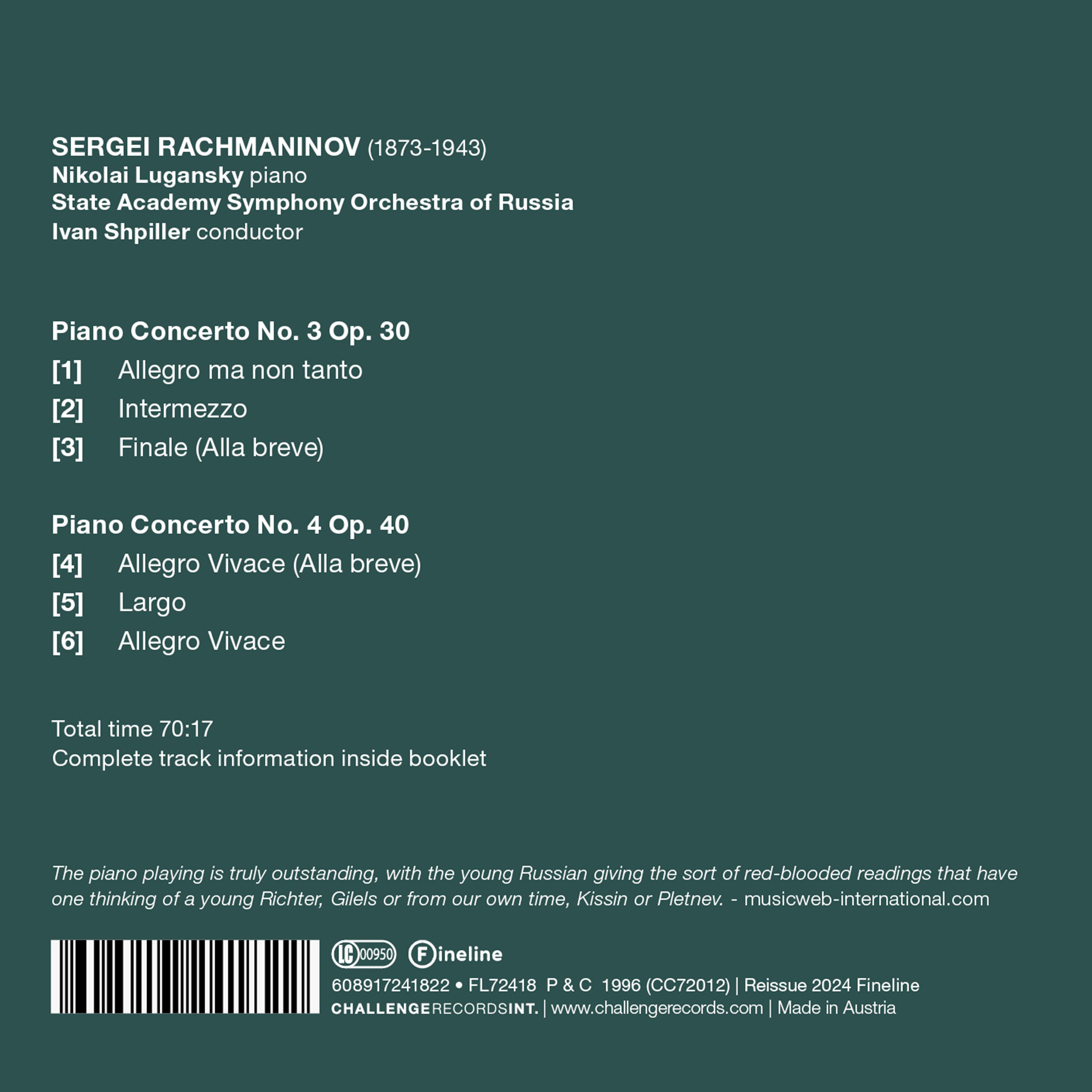 Sergei Rachmaninov: Piano Concertos 3 & 4