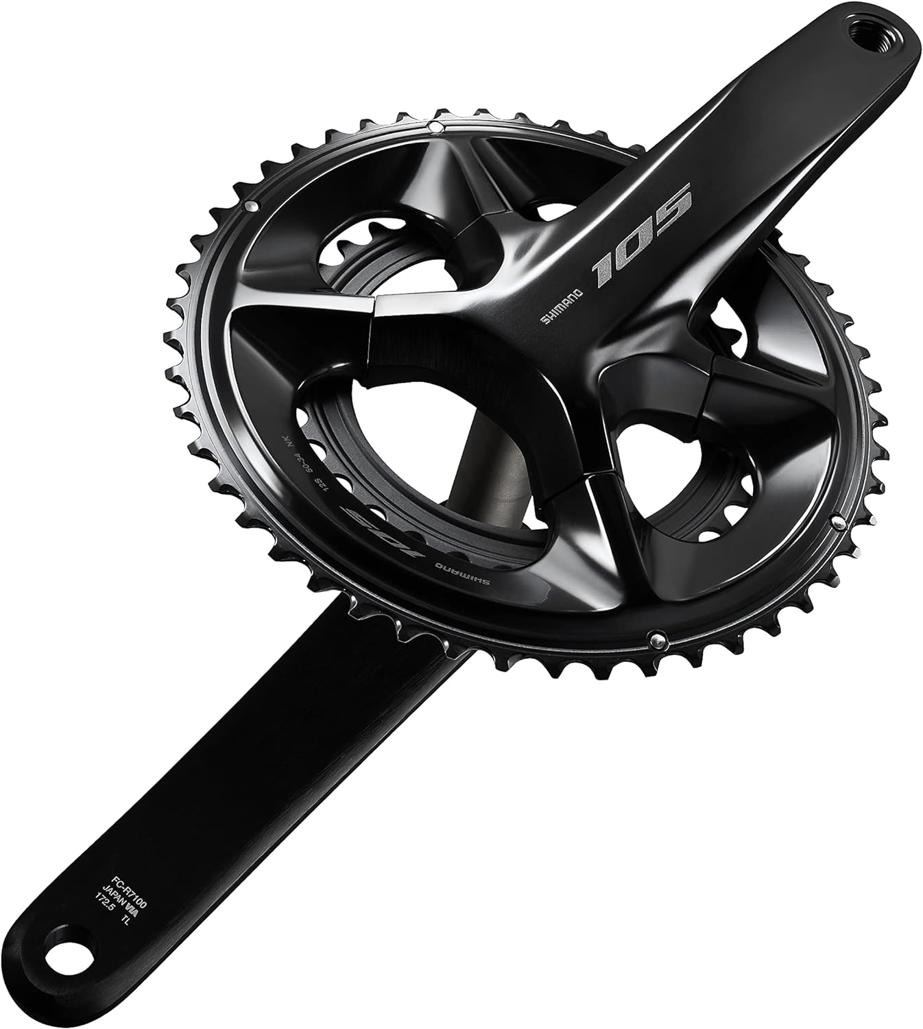 Shimano FC-R7100 105 double 12-speed chainset, HollowTech II 165 mm 52 / 36T, black
