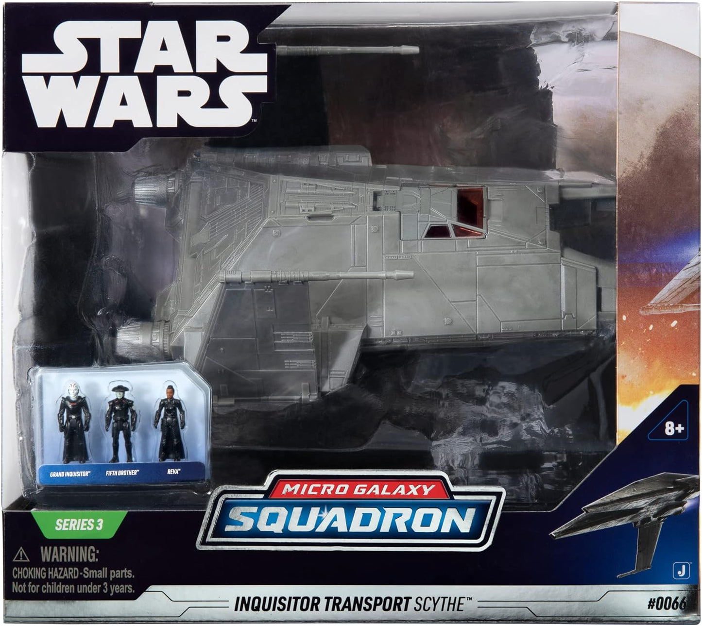 Star Wars Micro Galaxy Squadron Inquisitor Transport Scythe - 17.8 cm Raumschiff-Klasse Fahrzeug mit DREI 2,5 cm Mikro-Figuren-Zubehör