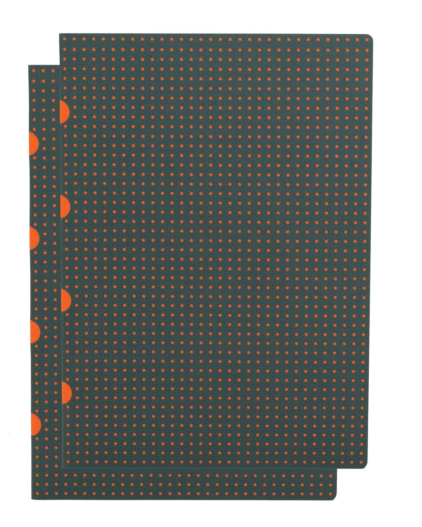 Grey on Orange / Grey on Orange (set of two) A4 Grid Notebooks