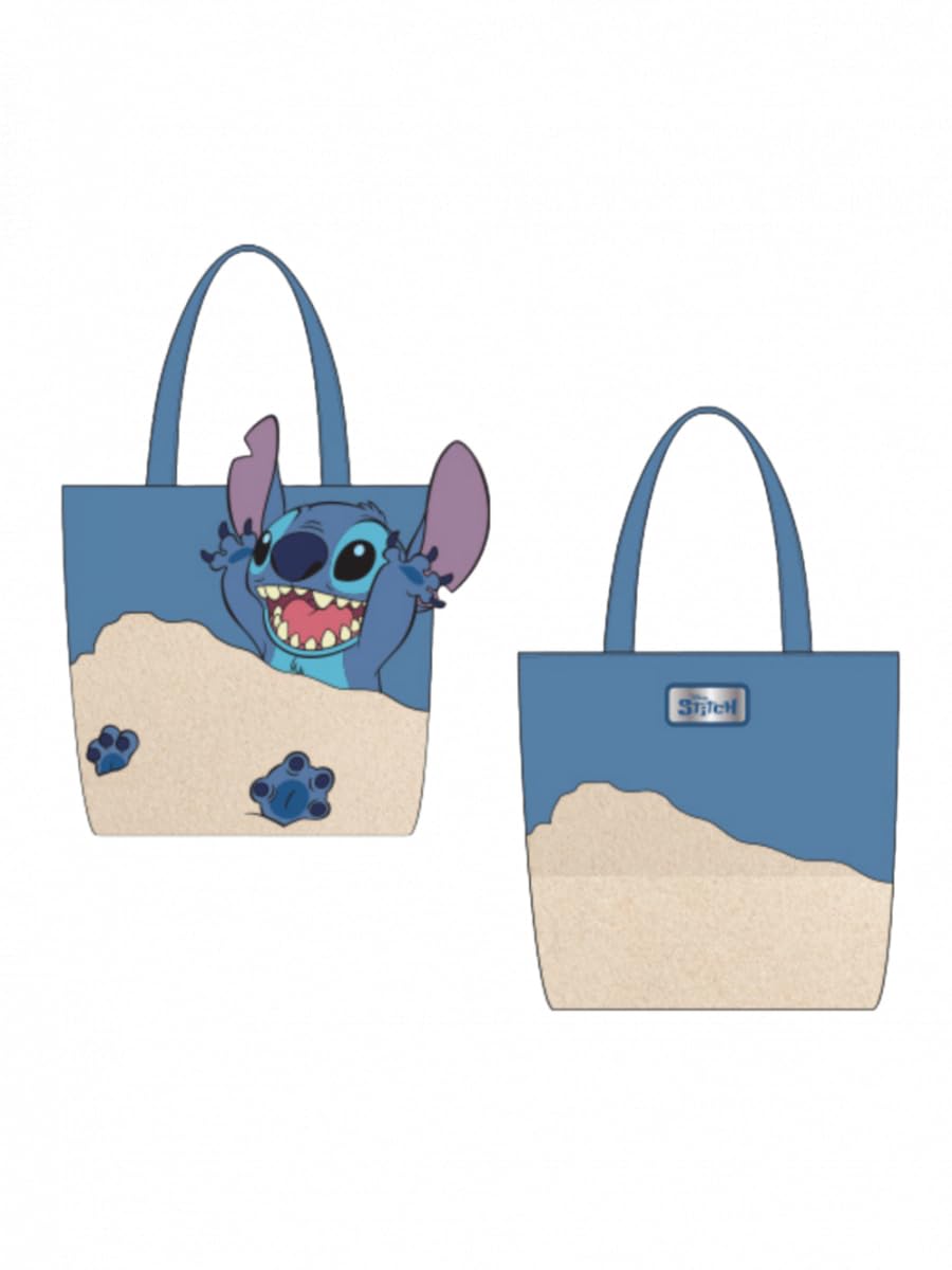Disney Lilo & Stitch - Beach Day Stitch - Novelty Tote Bag, Blue, Casual