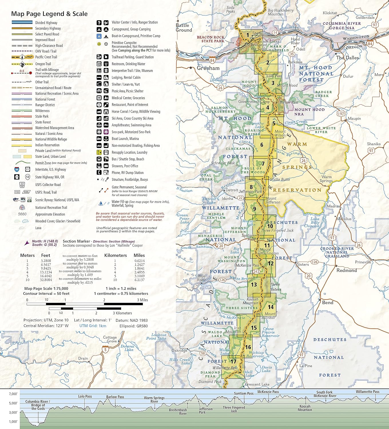 Pacific Crest Trail: Oregon N: Topographic Map Guide (National Geographic Topographic Map Guide