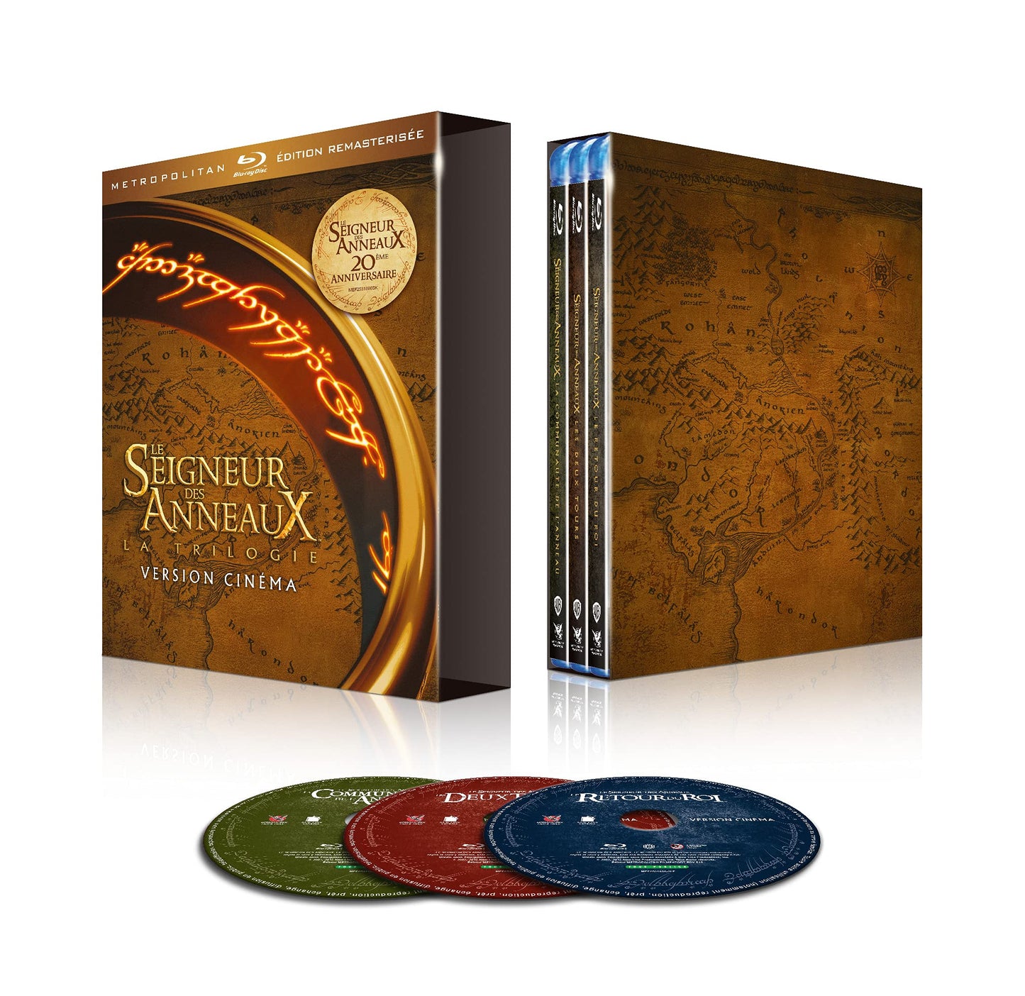 Coffret le seigneur des anneaux - trilogie - v. cinema remasterisee - 3 brd