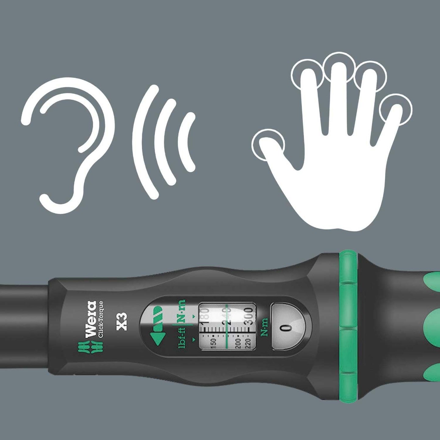 Wera '05075653001 Click-Torque X 3 Drehmomentschlüssel für Einsteckwerkzeuge, 9x12 x 20-100 Nm