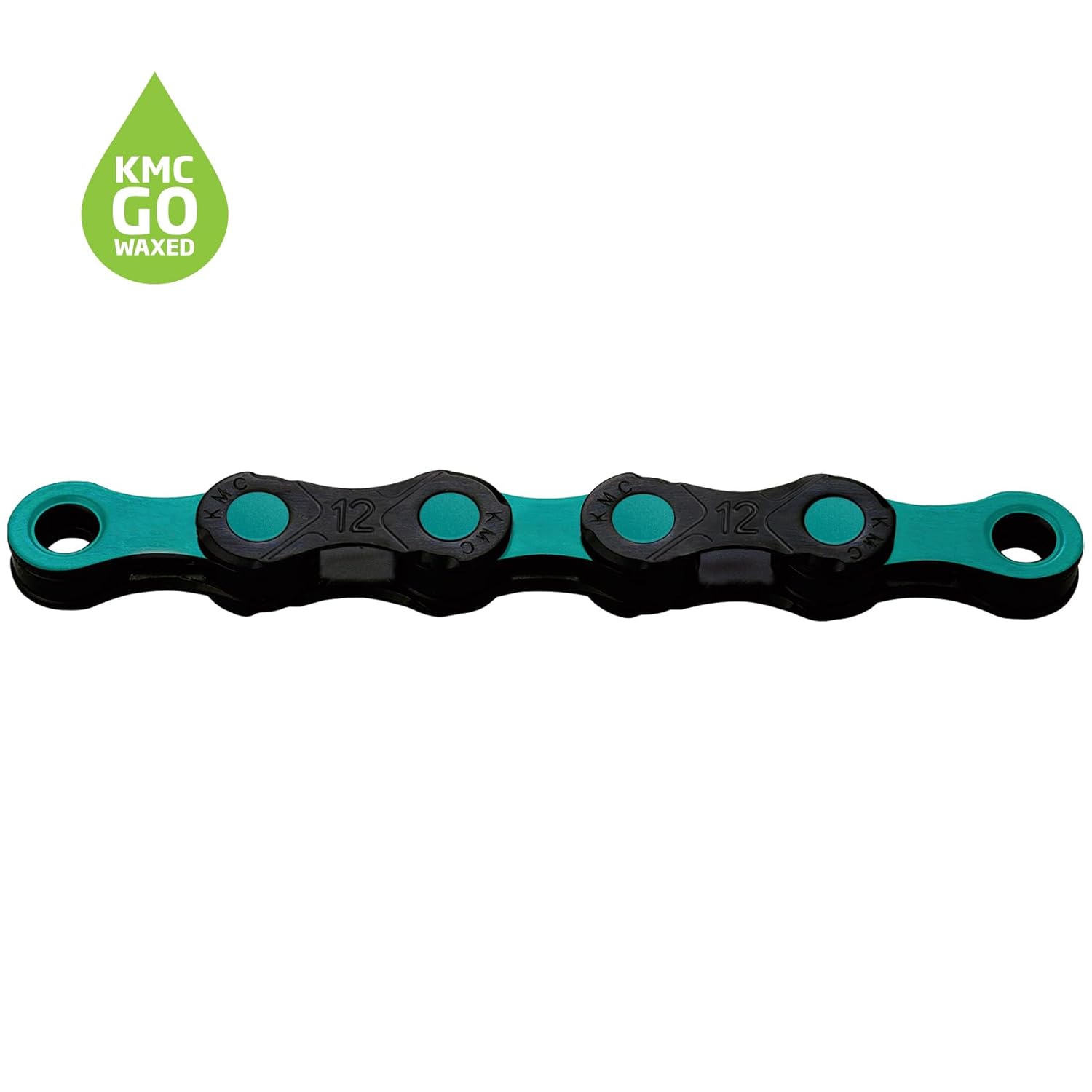 KMC DLC12 Black/Celeste Waxed 126L chain
