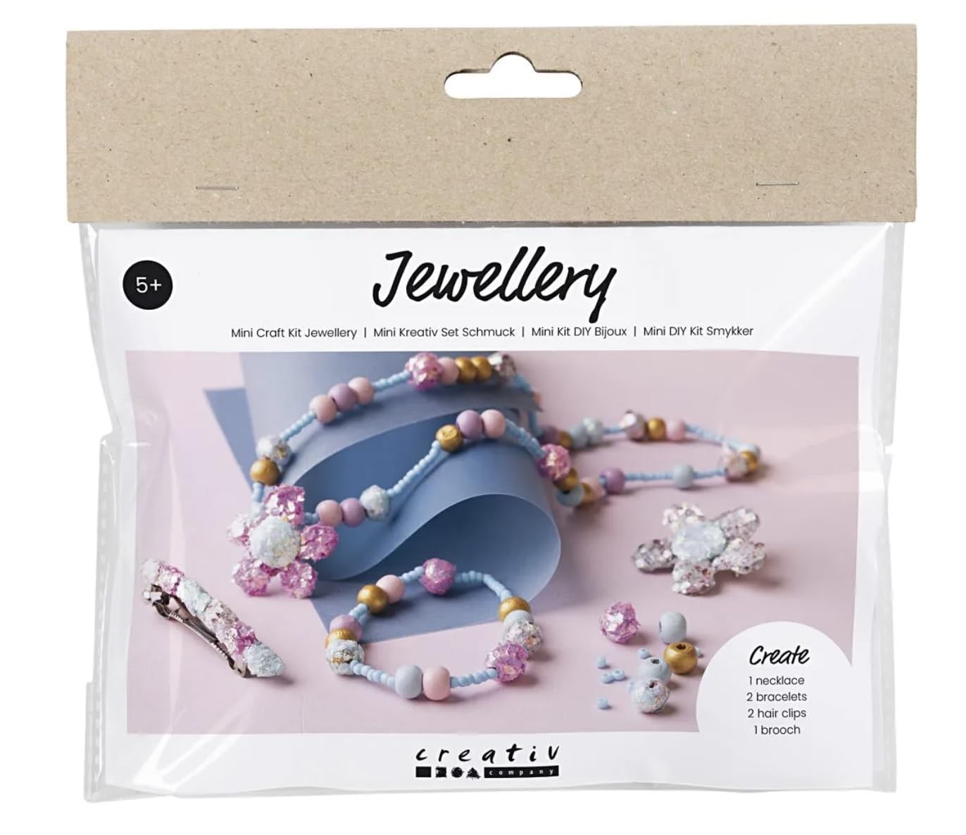 CREATIV E Mini Craft Kit Sieraden, Blauw, Lichtblauw, Pastel Roze, 1 Pack