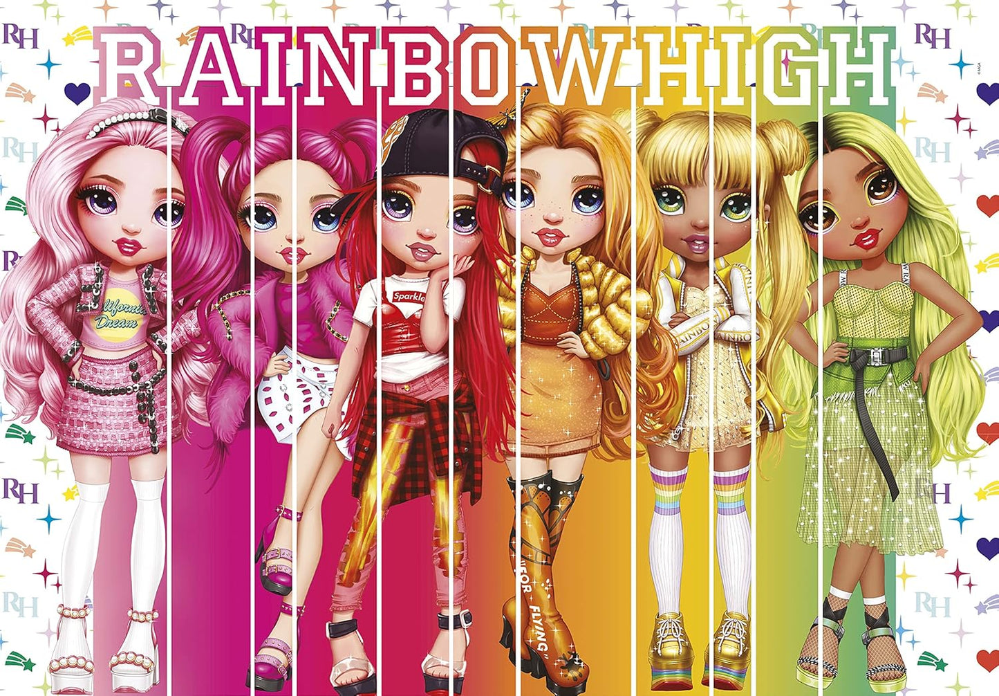 Clementoni - Puzzel Rainbow High 180 stukjes Supercolor High-180 stukjes Made in Italy, 7 jaar, cartoons, meisjes, meerkleurig, medium, 29775
