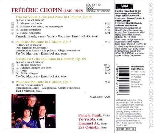 Polonaise brillante for Cello & Piano / Cello Sonata / Piano Trio / Polonaise brillante for Piano