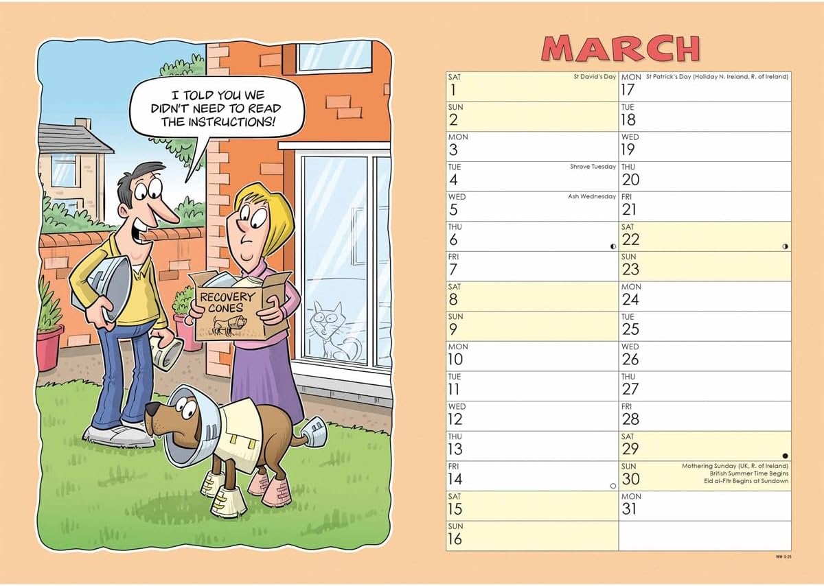 Dogs Wacky World A4 Calendar 2025