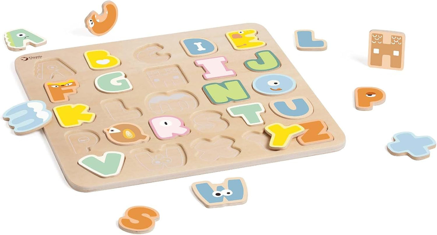 Classic World - Classic World Houten Alfabet Puzzel 27st.