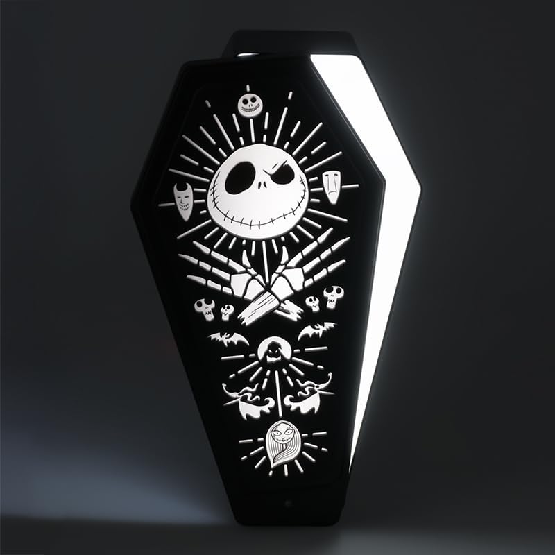 Paladone Nightmare Before Christmas Coffin Light Officially Licensed Disney Night Light Spooky Halloween Decor, Moody Accent with Two Light Colors, Idea Gift for Movie Fans