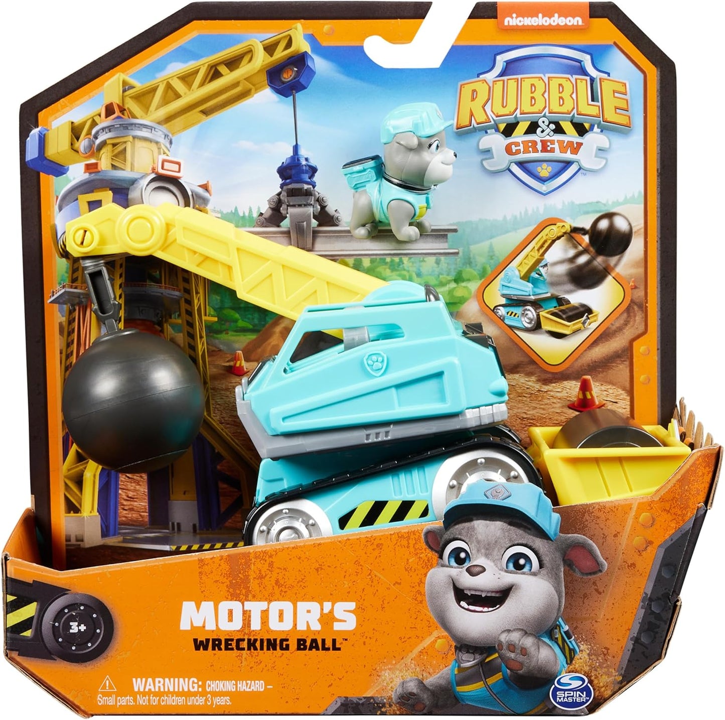 Rubble and Crew, Motor’s Wrecking Ball Toy Truck with Action Figure and Movable Construction Toys, Kids’ Toys for Aged 3 and Up