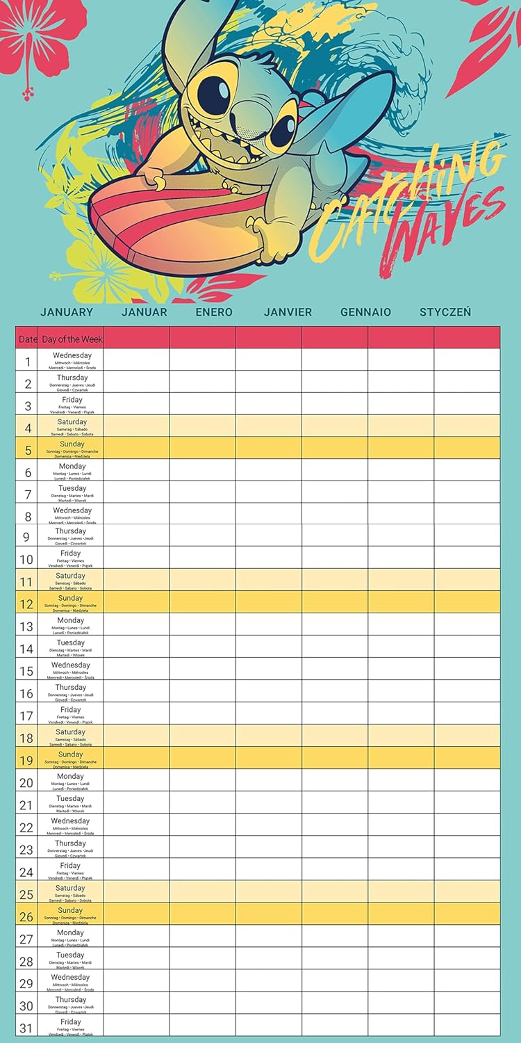 Lilo & Stitch 2025 Family Planner Calendar