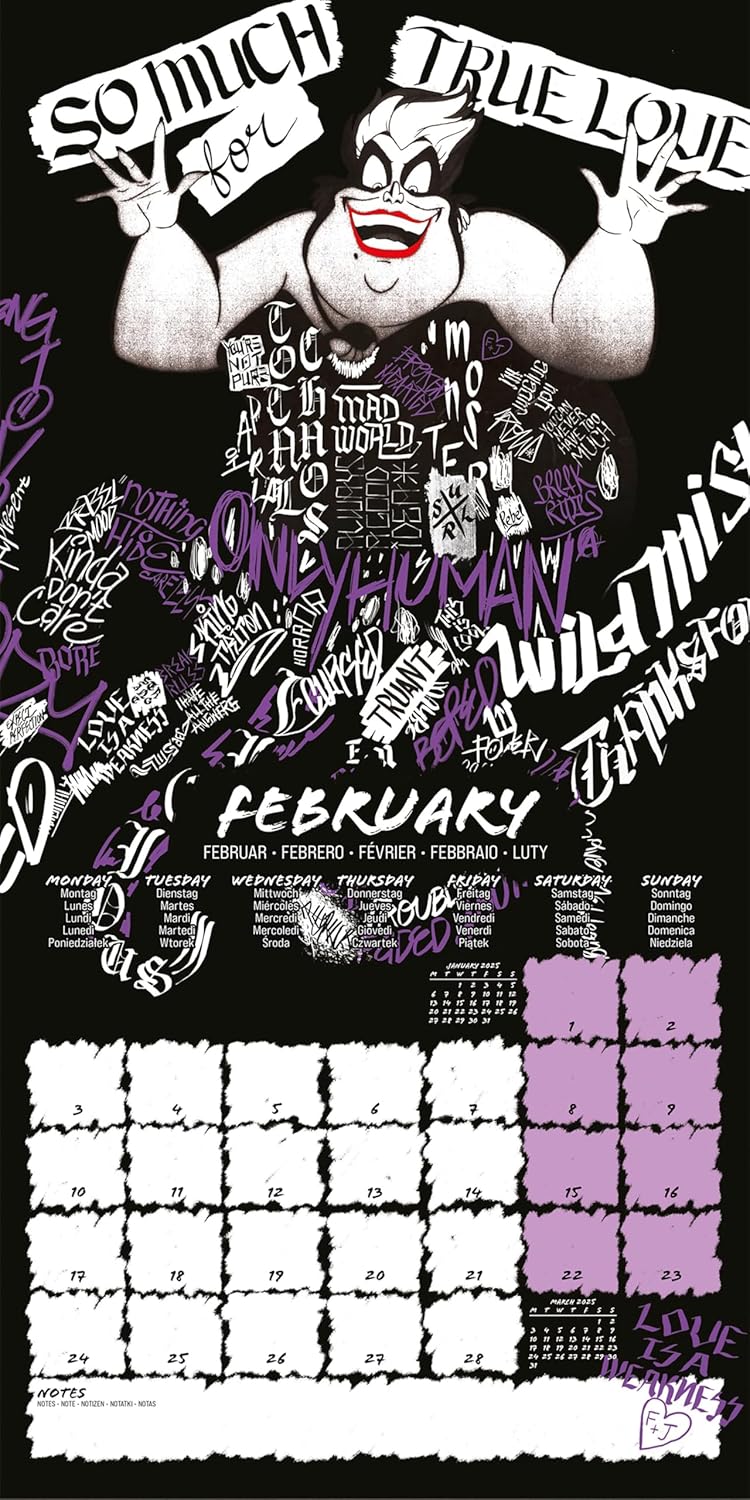 Disney Villains (Deviant Distortion) 2025 Square Calendar