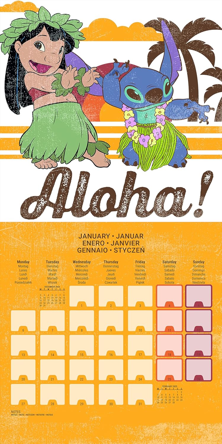 Lilo & Stitch 2025 Square Calendar