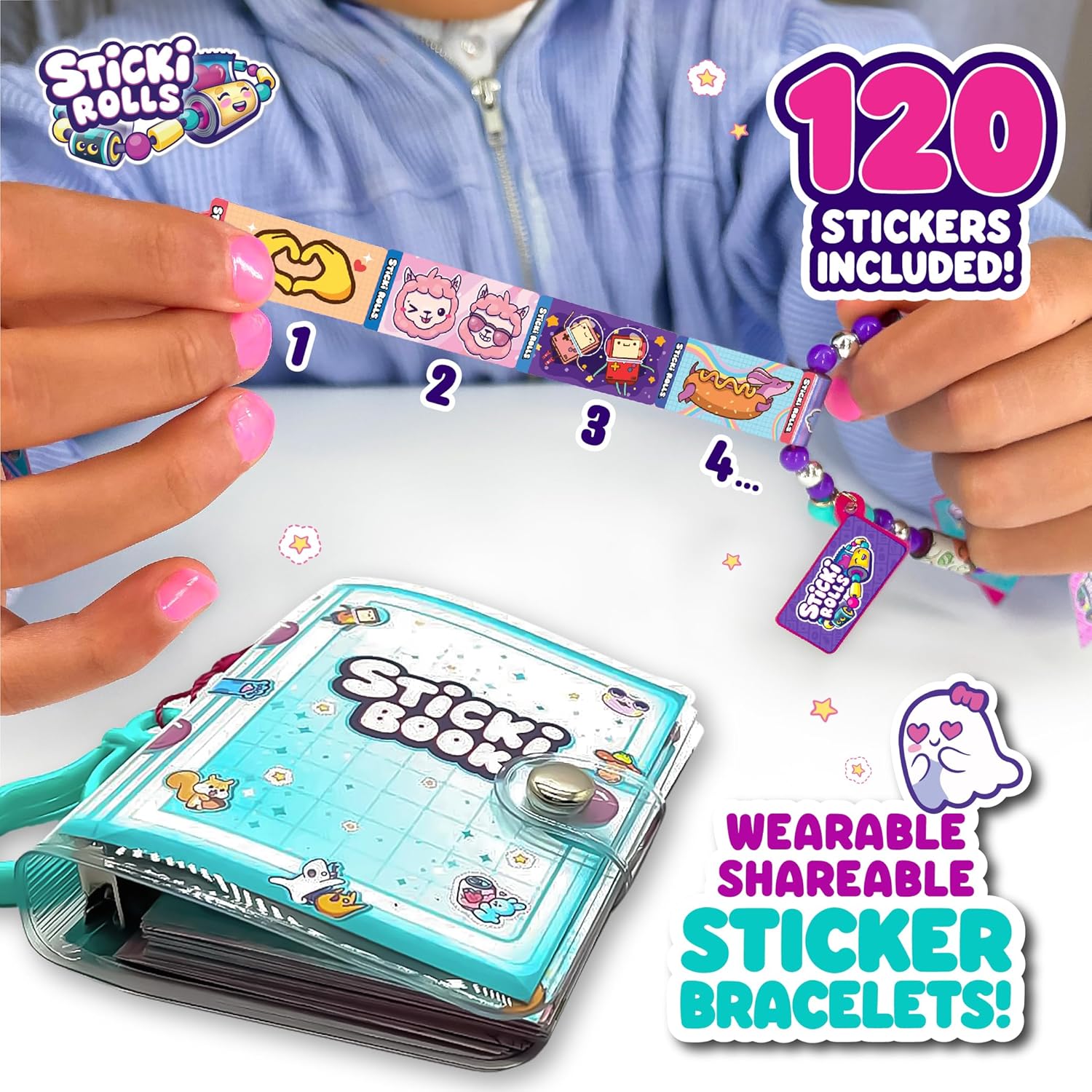 Sticki Rolls - Joyería adhesiva para compartir - Kit de libro Sticki