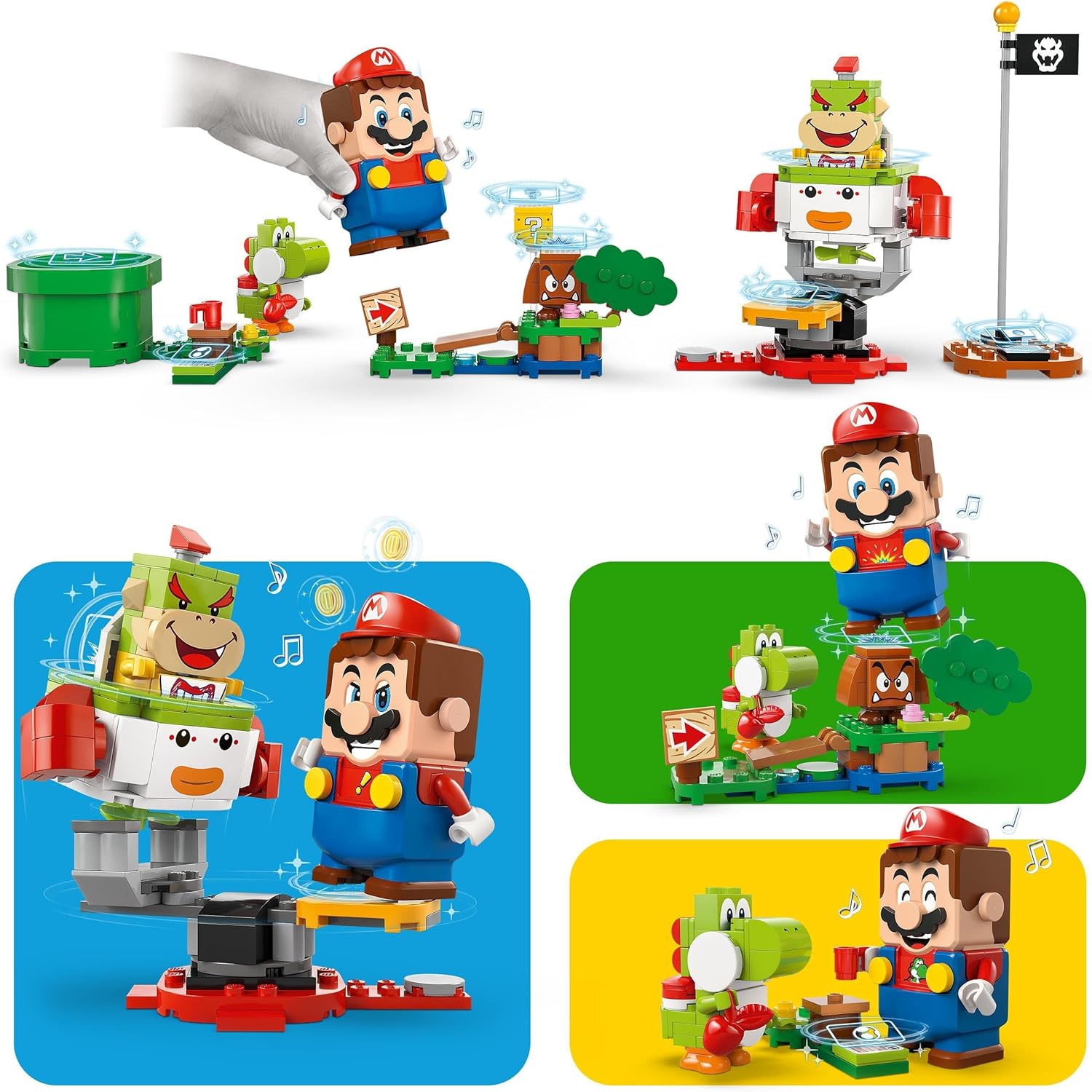LEGO Super Mario Adventures with Interactive Mario, Bowser Jr.’s Clown Car Vehicle Set, with Yoshi Toy, Nintendo Gift for 6 Plus Year Old Boys, Girls and Gamers 71439