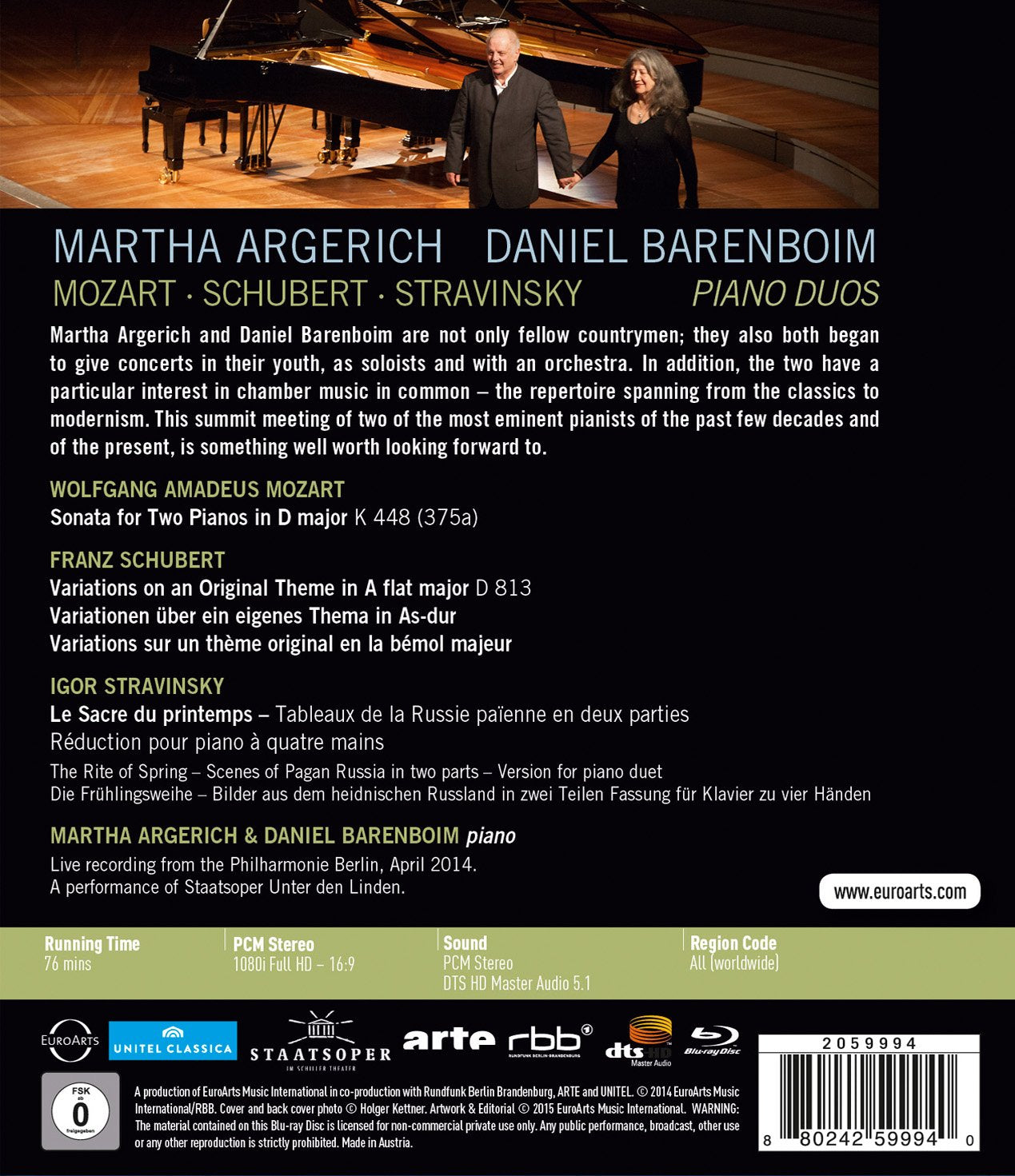 Martha Argerich and Daniel Barenboim, Piano Duos