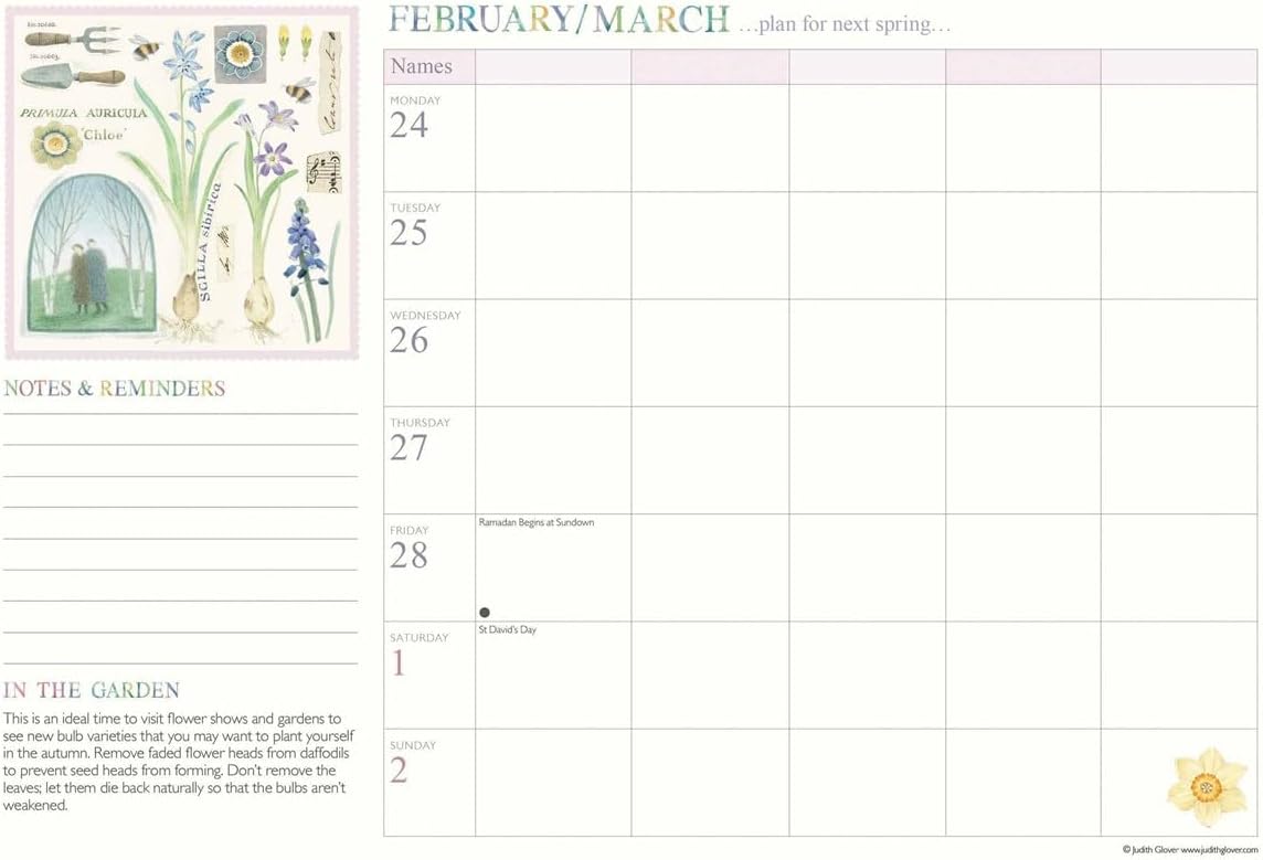 Garden Days (Week To View) A4 Planner 2025