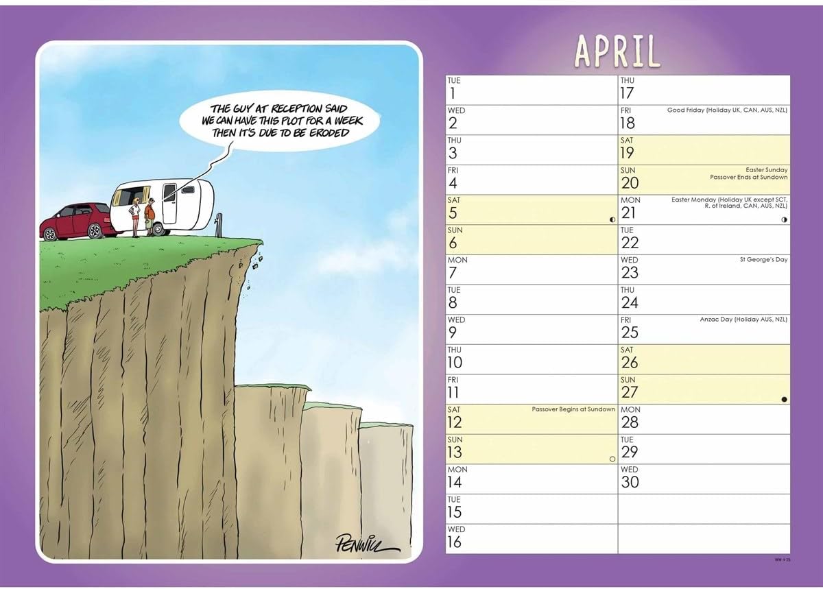 Caravans Young At Heart A4 Calendar 2025