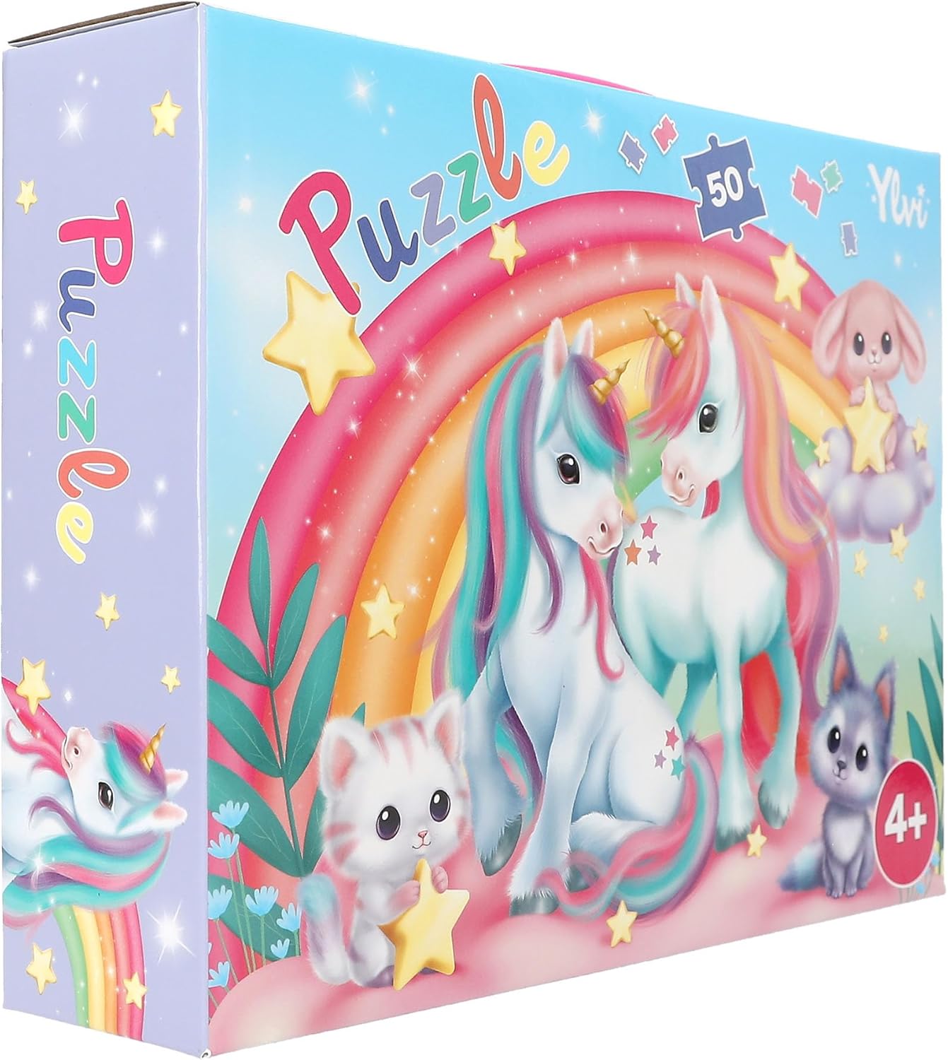 Depesche 13204 Ylvi 50-Piece Puzzle with Detailed Unicorn Design, Approximately 58 x 40 cm, in Cardboard Case with Carry Handle, Multicoloured, One Size