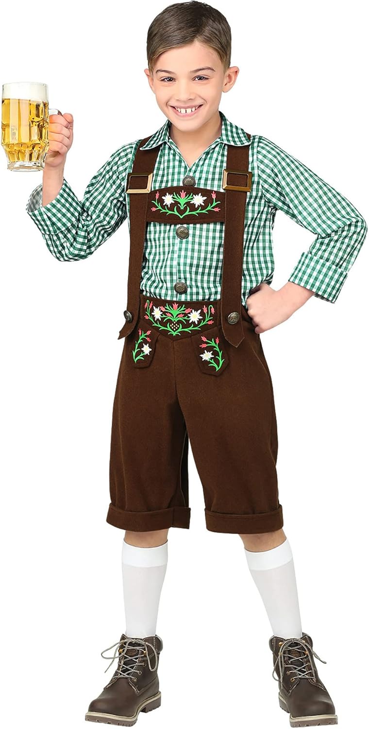 Widmann - Kinderkostüm Bayer, Hemd, Lederhose, Bierfest, Volksfest, Karneval, Mottoparty 158