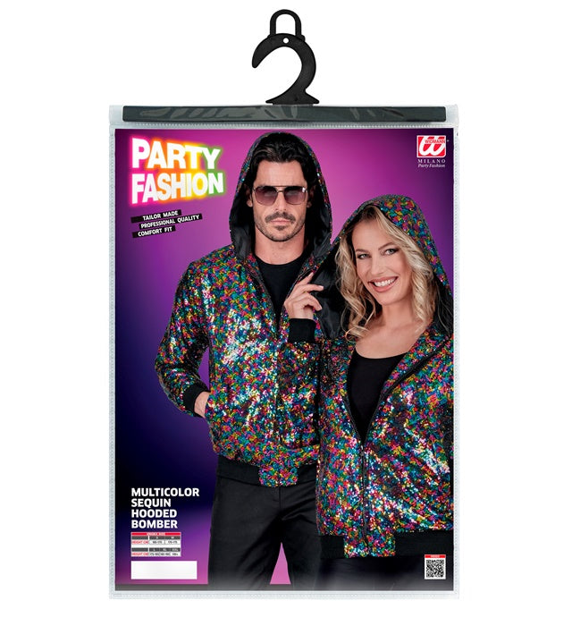 Widmann Party Fashion Hooded Bomber (Multicolor Sequin Hooded Bomber) (S/M) Different Colors