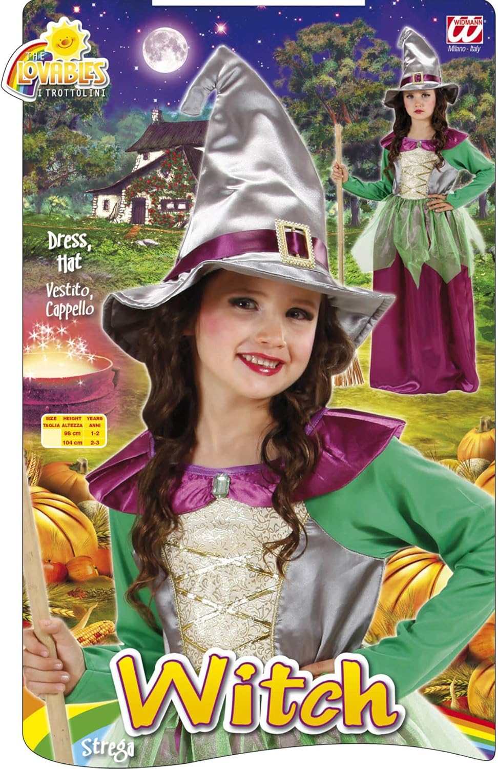 Widmann Girl's Children's witch costume 140 Multicoloured