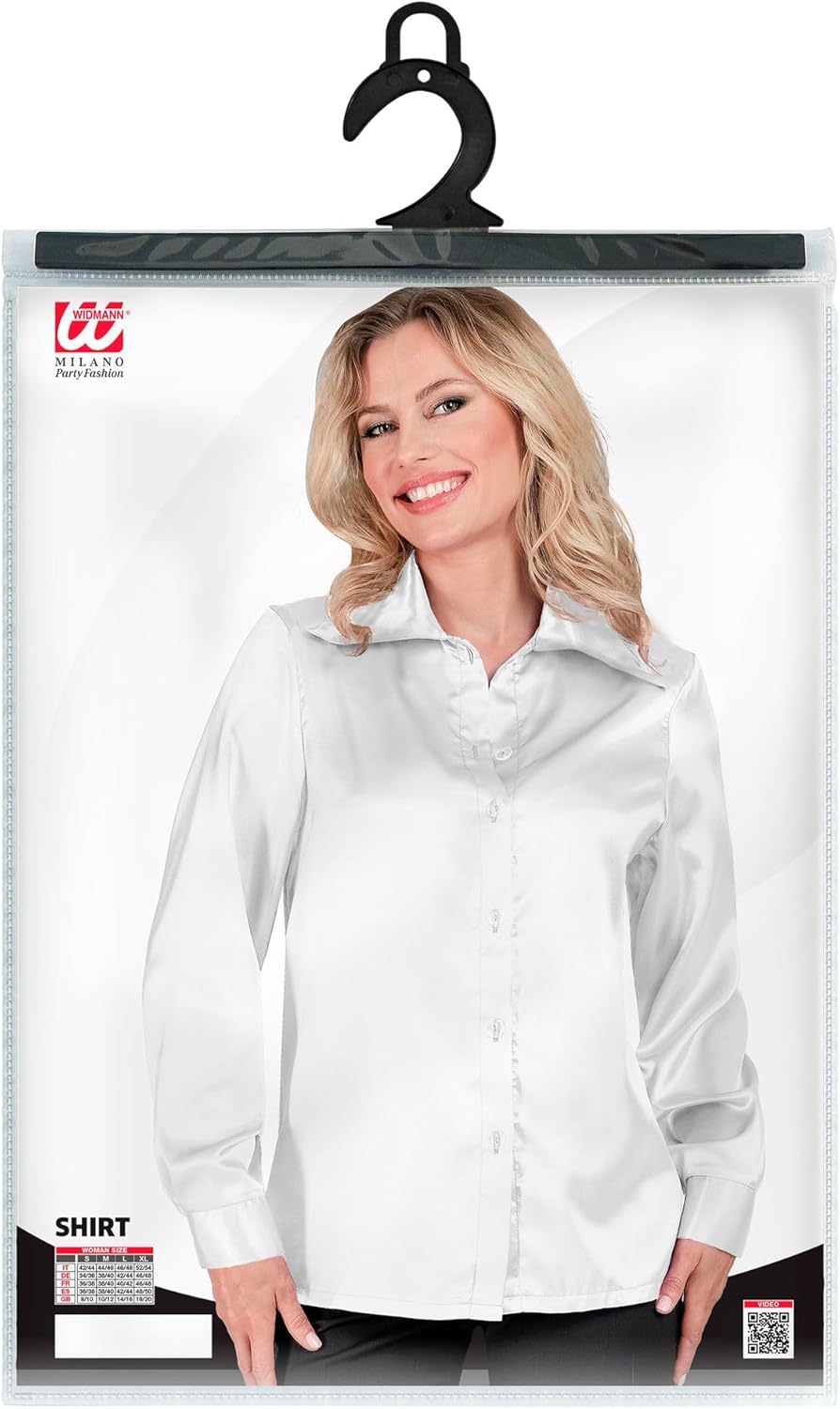 Satin White 70S Disco Shirt - (Size: Xl)