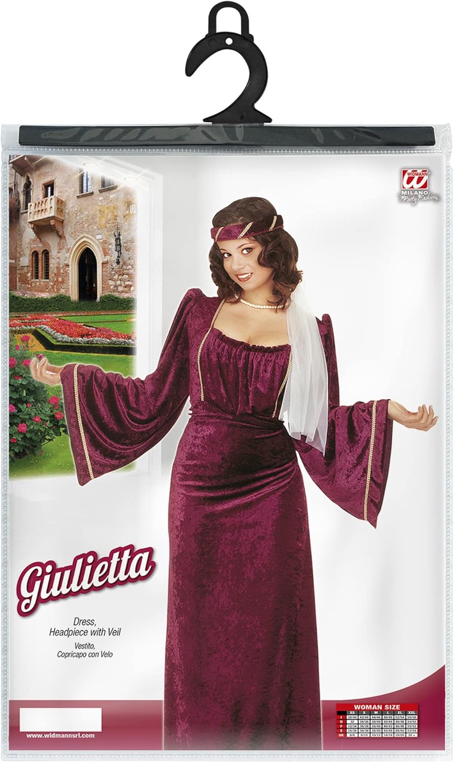 xL Giulietta Costume Extra Large for Medieval Royalty Fancy Dress