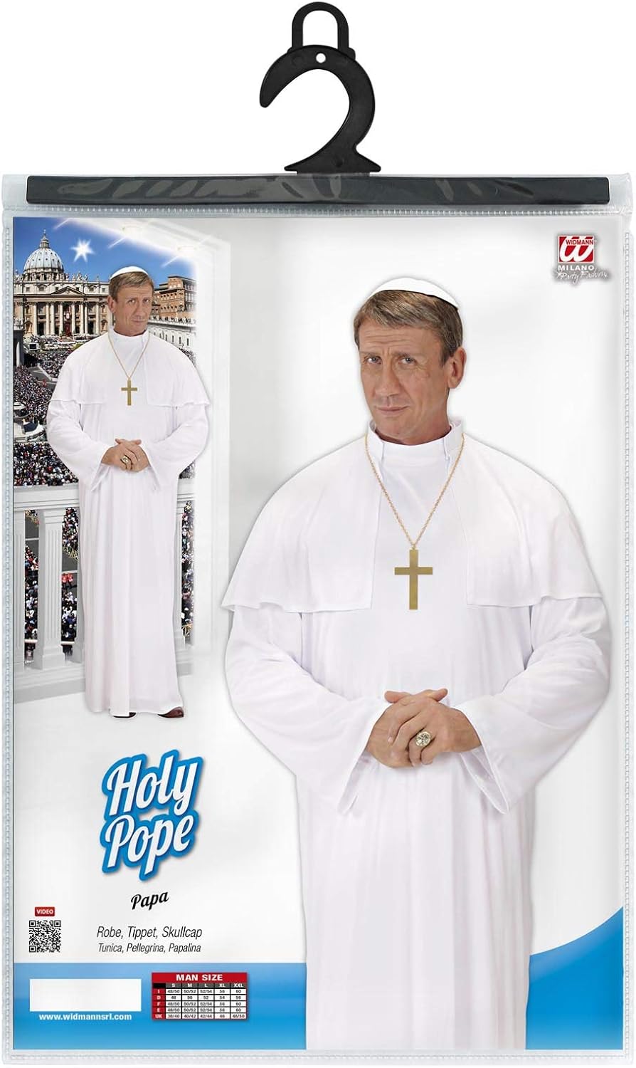 Mens Pope Costume Extra Large UK 46" for Vicar Priest Church Fancy Dress