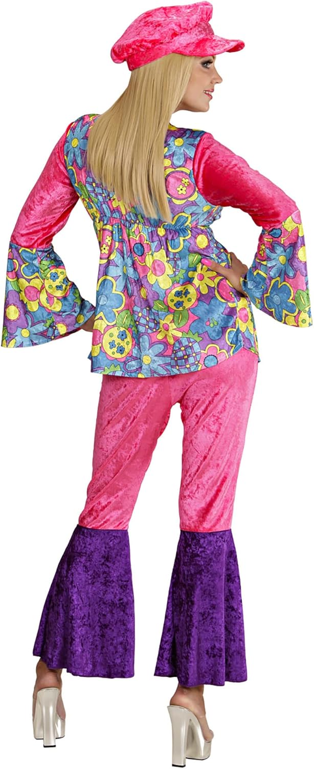 Widmann - Kostüm Hippie Damen, Flower Power Kleidung, 60er Jahre, Faschingskostüme, Karneval Size 14-16, Ladies -> Size 14-16