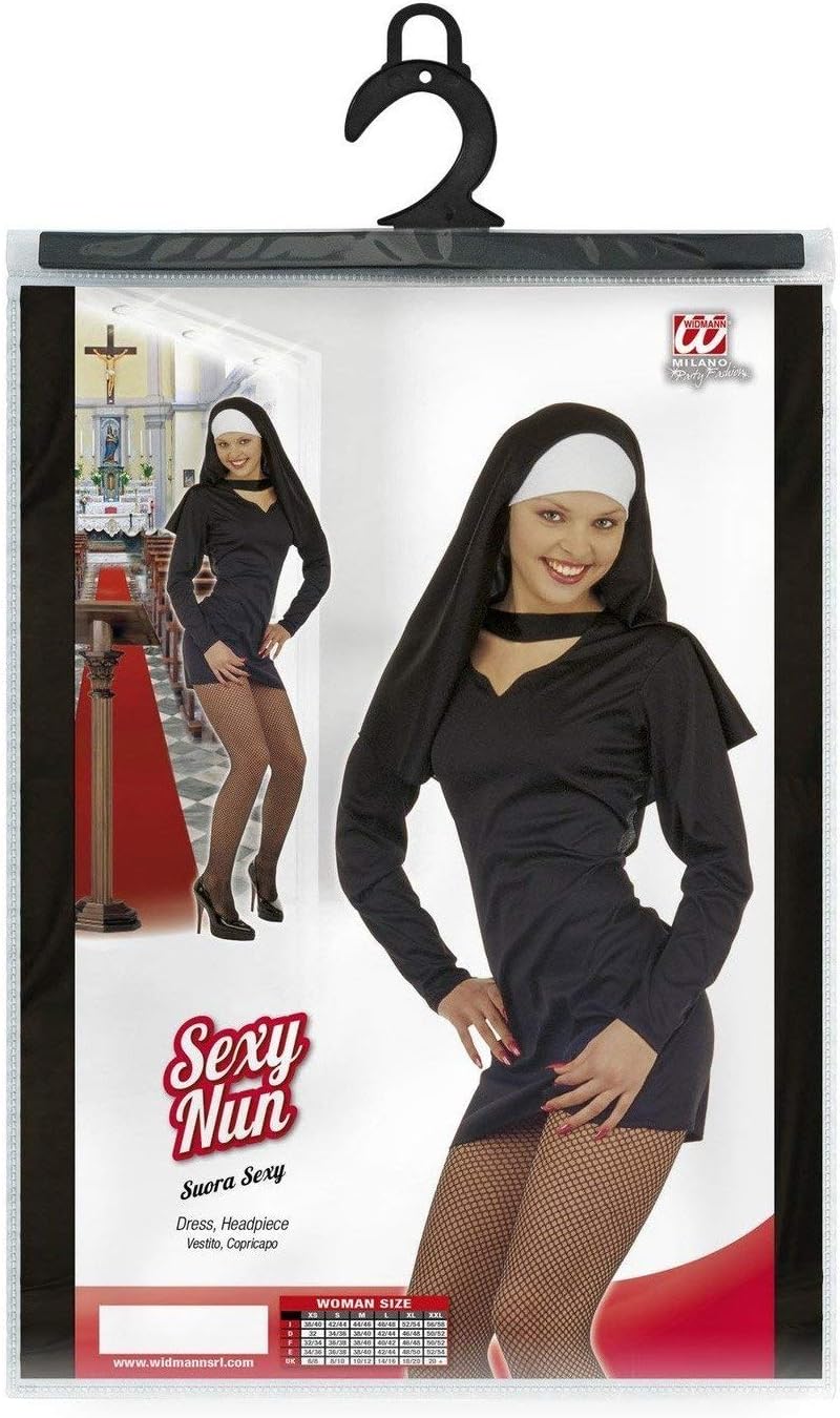 Widmann Ladies Sexy Nun Short Costume Medium UK 10-12 for Sister Hen Party Fancy Dress 38 / 40 (M)