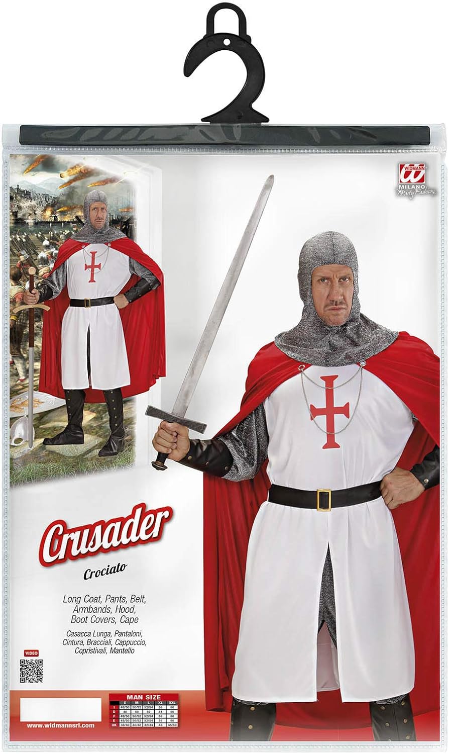 Mens Crusader Costume Medium UK 40/42" for Medieval Knight Fancy Dress