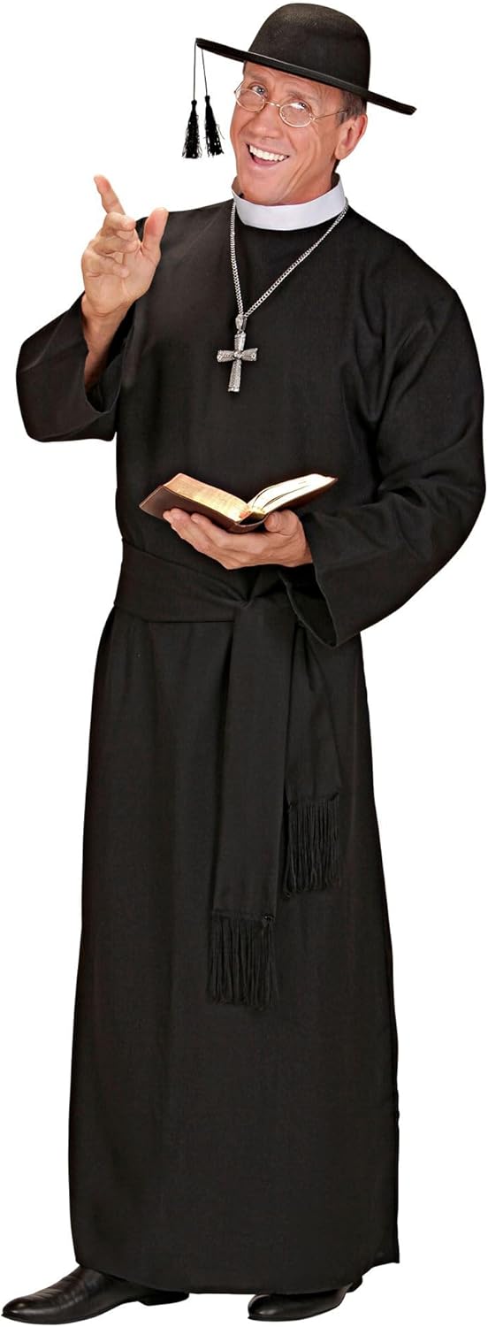 Mens Deluxe Priest Costume Small UK 38/40" for Father Vicar Fancy Dress