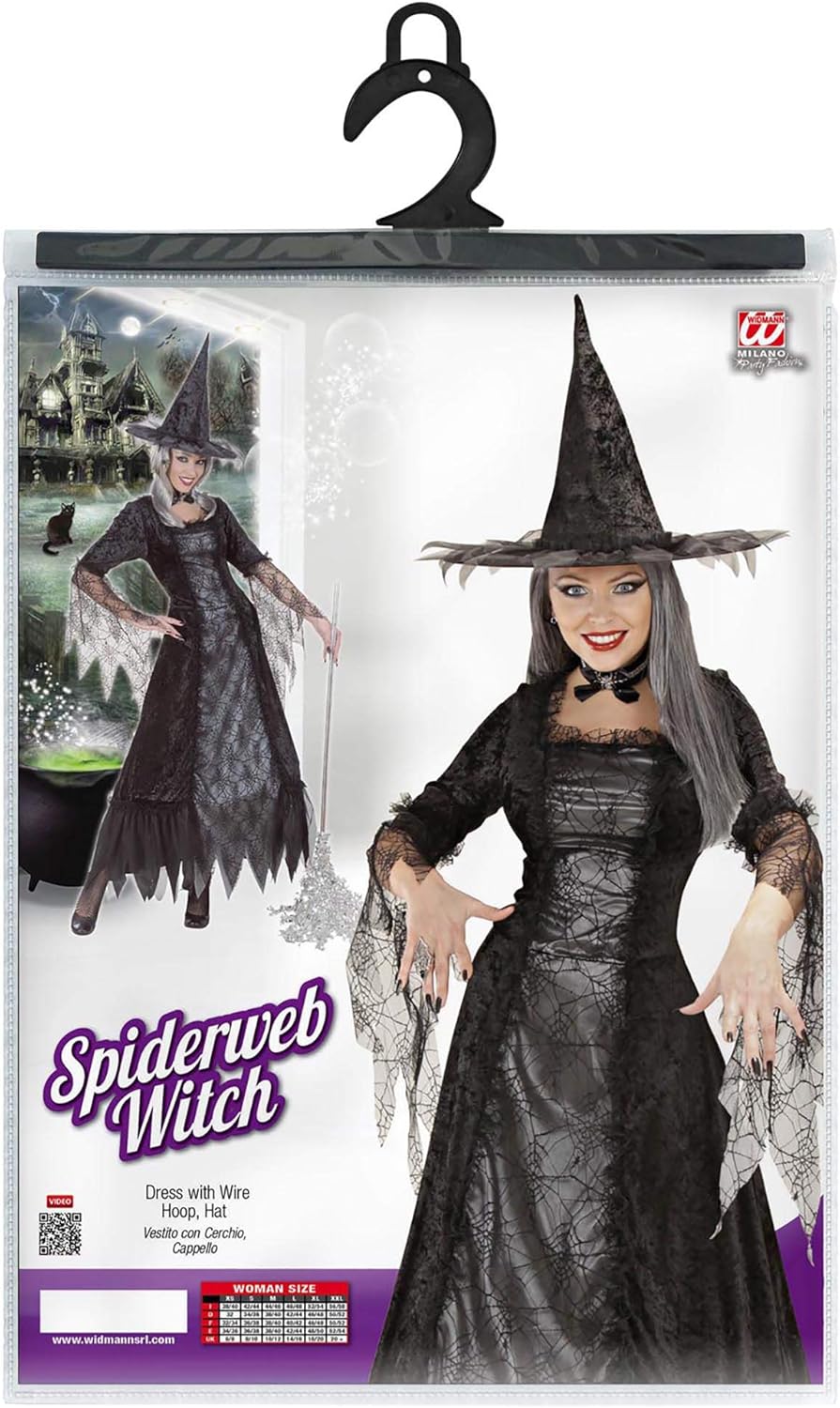 Ladies Spiderweb Witch Costume Double Extra Large UK 20+ for Halloween Fancy Dress XXL
