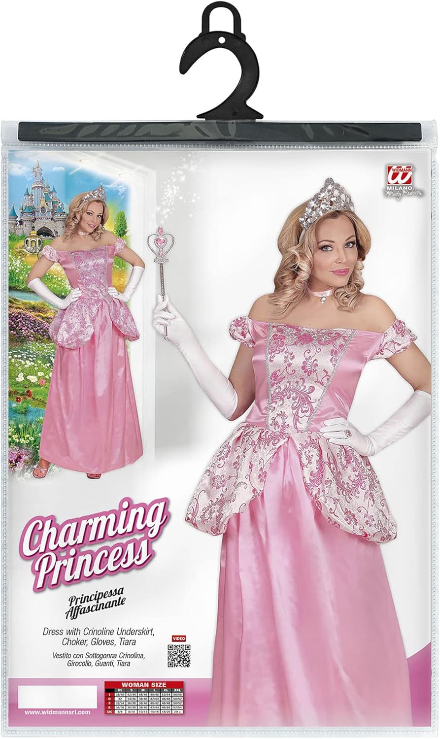 "CHARMING PRINCESS" (dress with crinoline underskirt, gloves, choker, tiara) - (L)